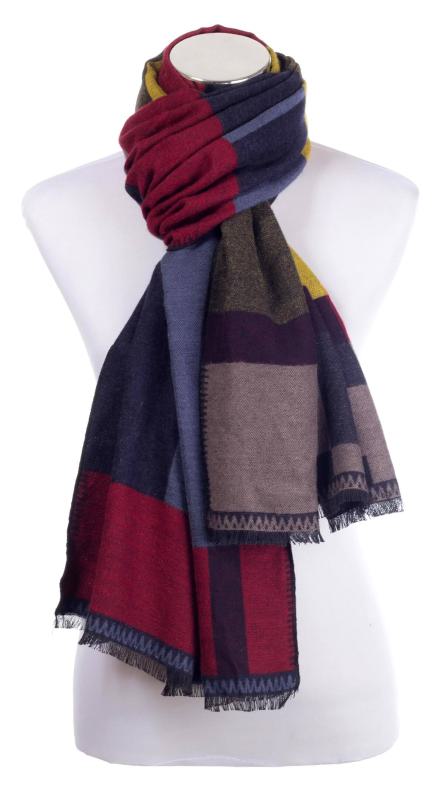 Scarf Shawl Viscos fleecy Yellow Red Blue Grey